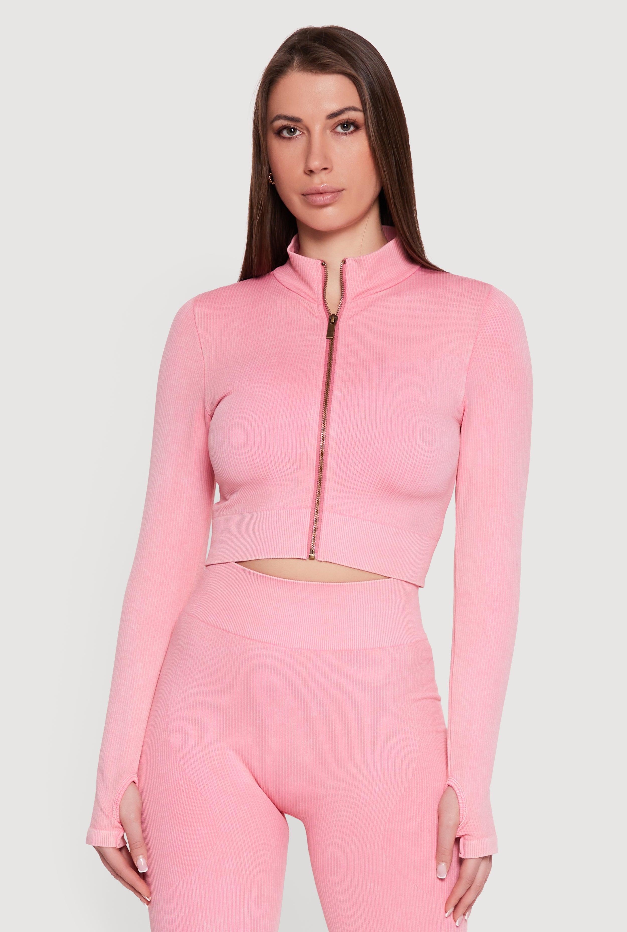 Compression Rib Seamless Cropped Active Jacket