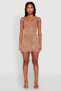 Mineral Wash High Waist Mini Skirt