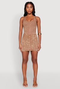 Mineral Wash High Waist Mini Skirt