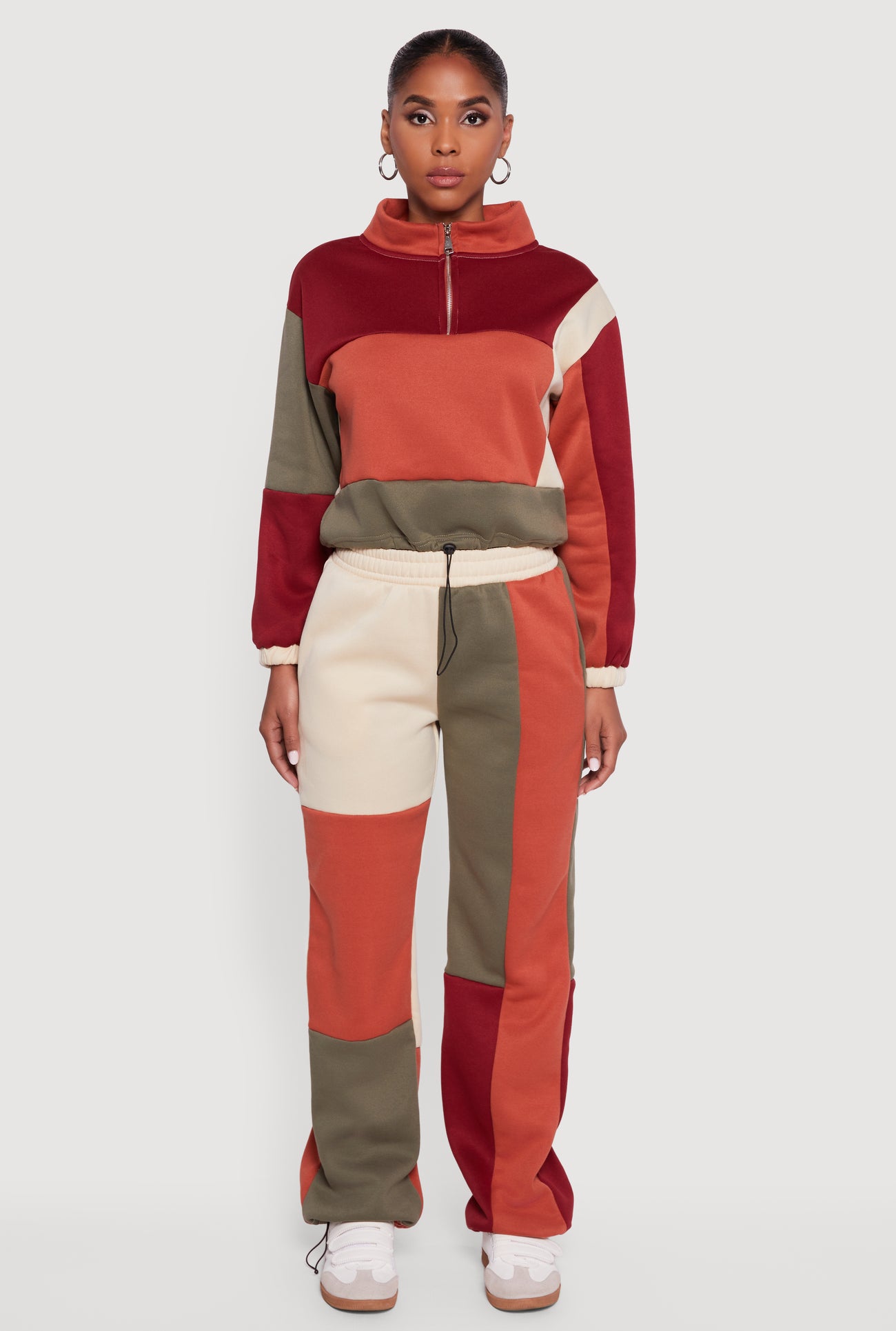 Color Block Pull On Sweatpants