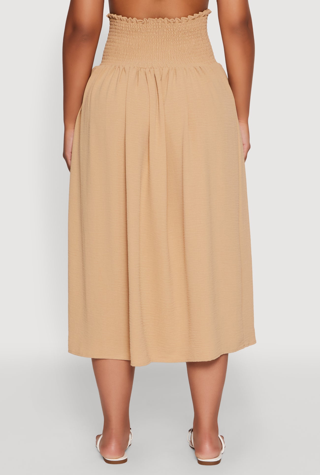 Airy Smocked High Waist Skirt