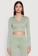 Daisy Long Sleeve Cropped Polo Shirt