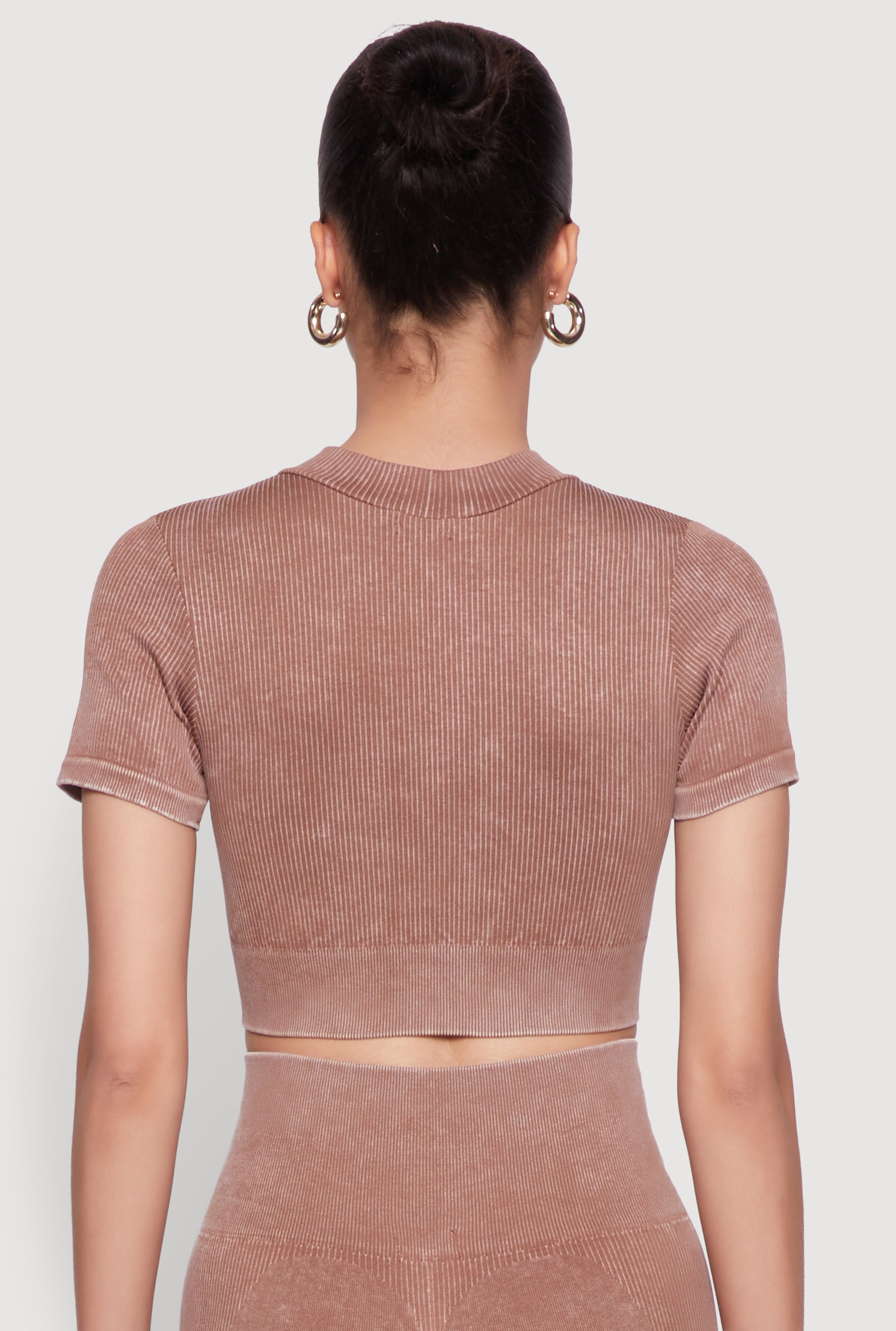 Daisy Seamless Double Zip Front Crop Top