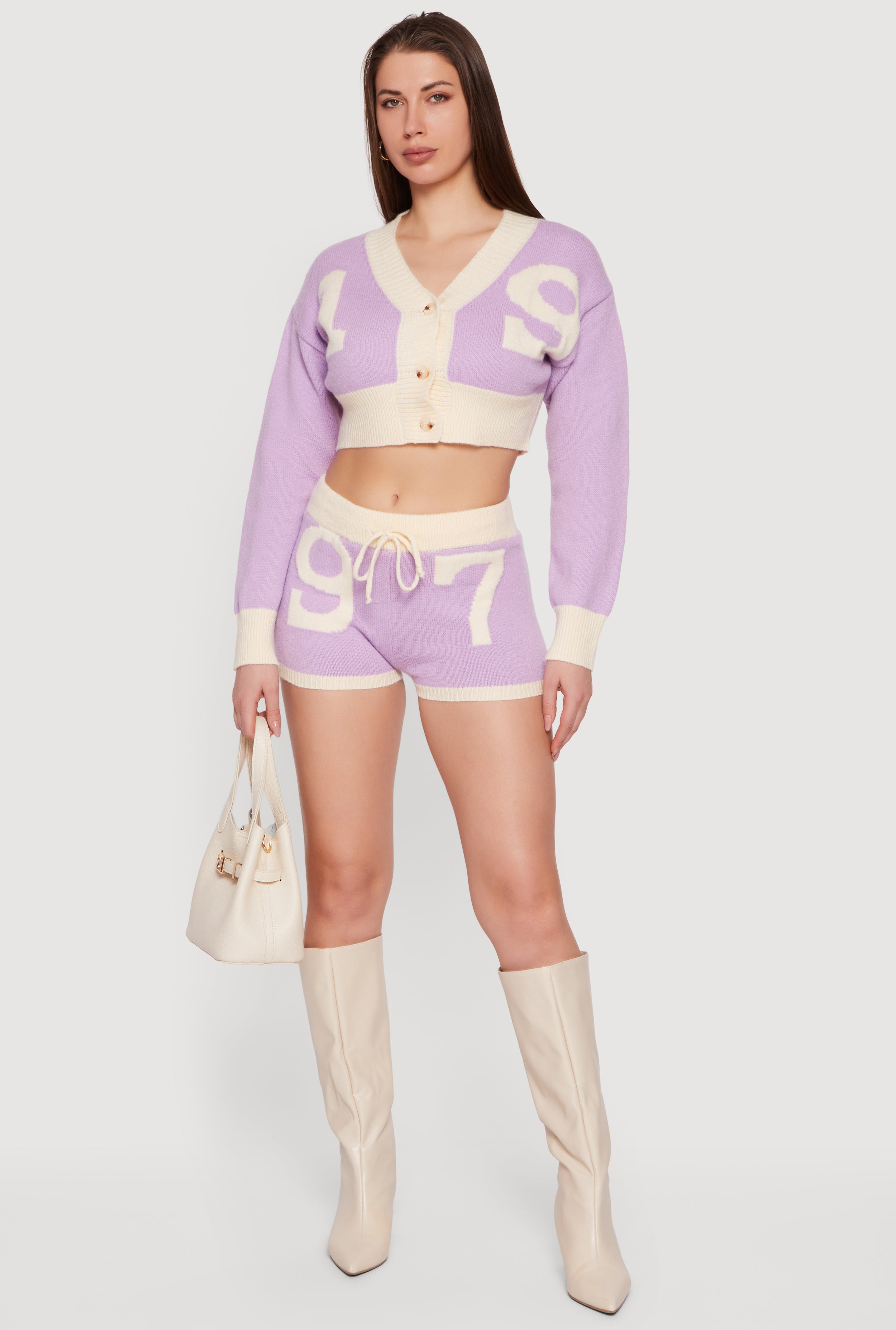 97 Graphic Contrast Trim Shorts