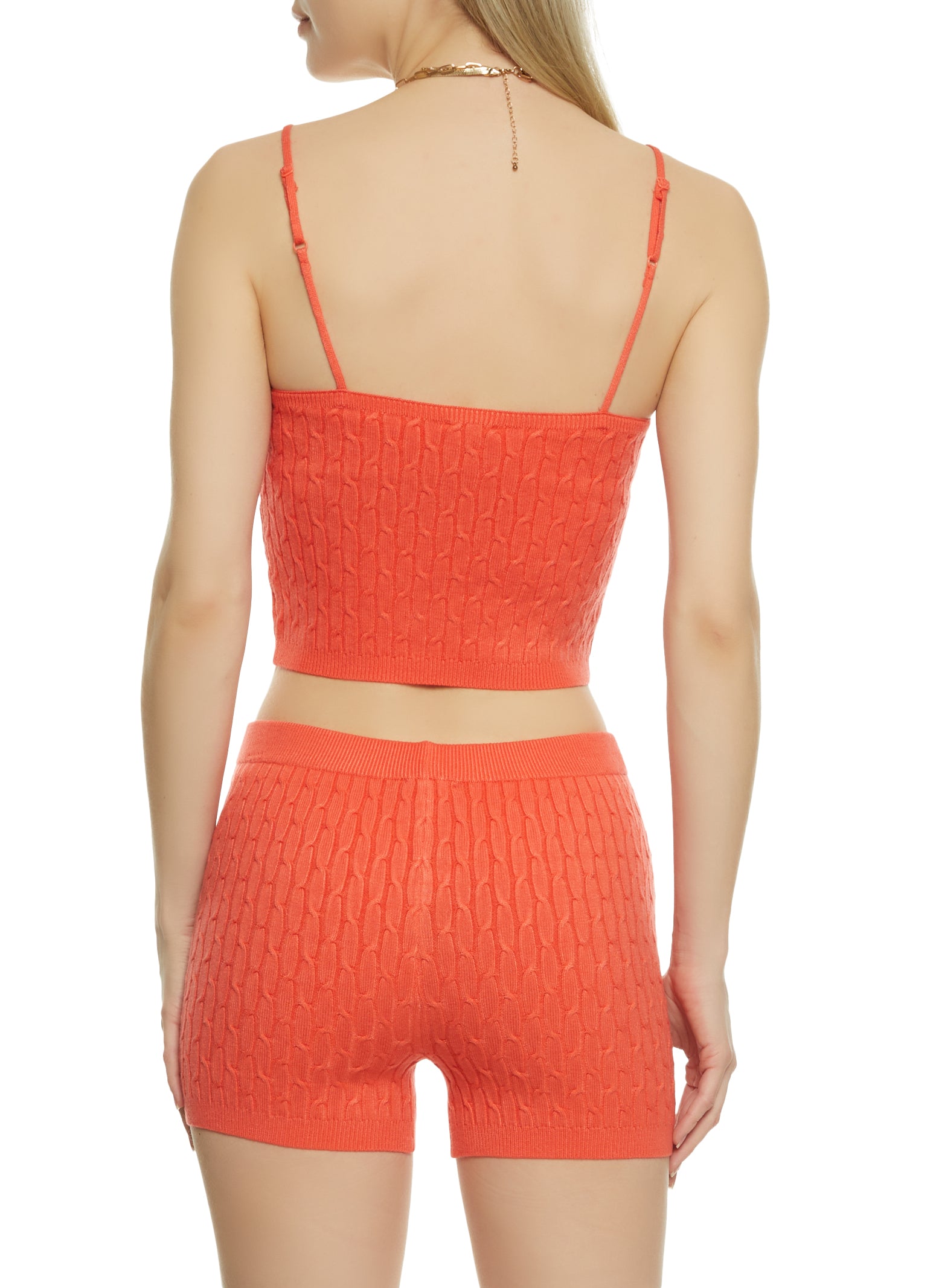 Cable Knit Cami - Orange