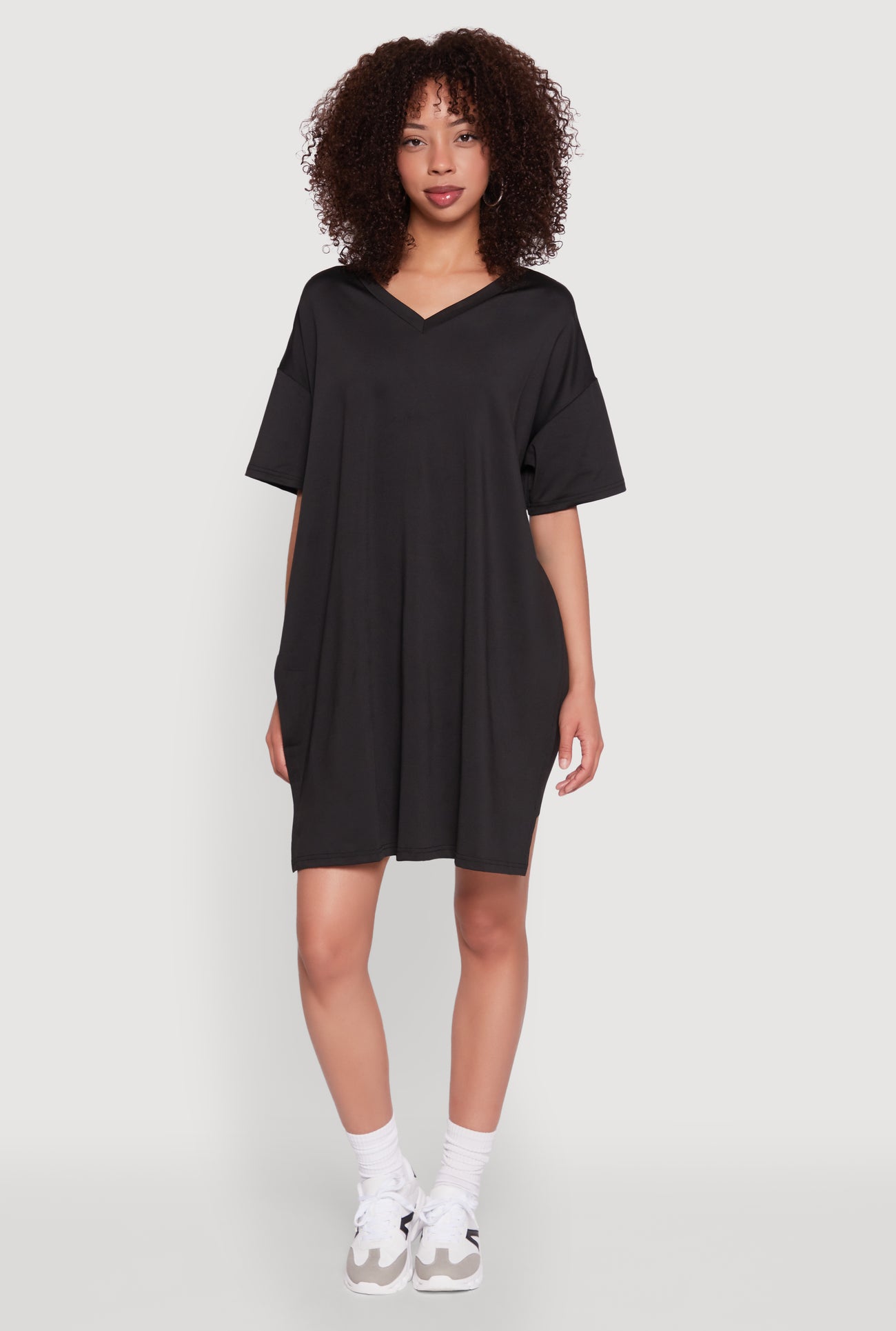 Daisy Short Sleeve Side Slit Oversized Tee