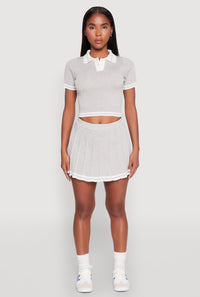 Daisy Varsity Stripe Cropped Polo Shirt