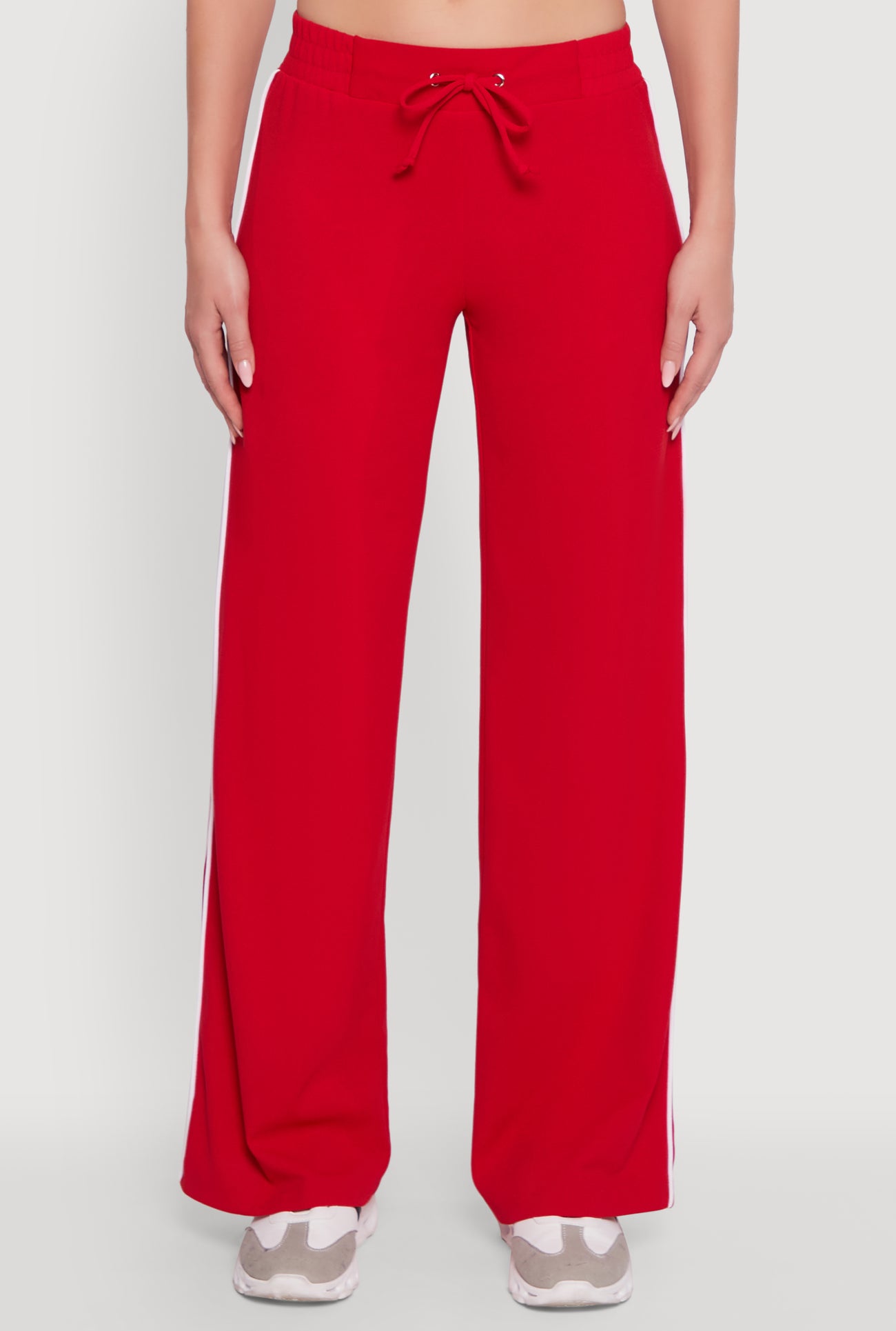 Wide Leg Crepe Knit Casual Pants