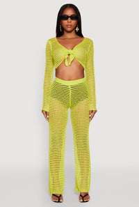 Crochet Tie Front Crop Top