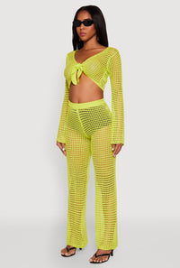 Crochet Tie Front Crop Top