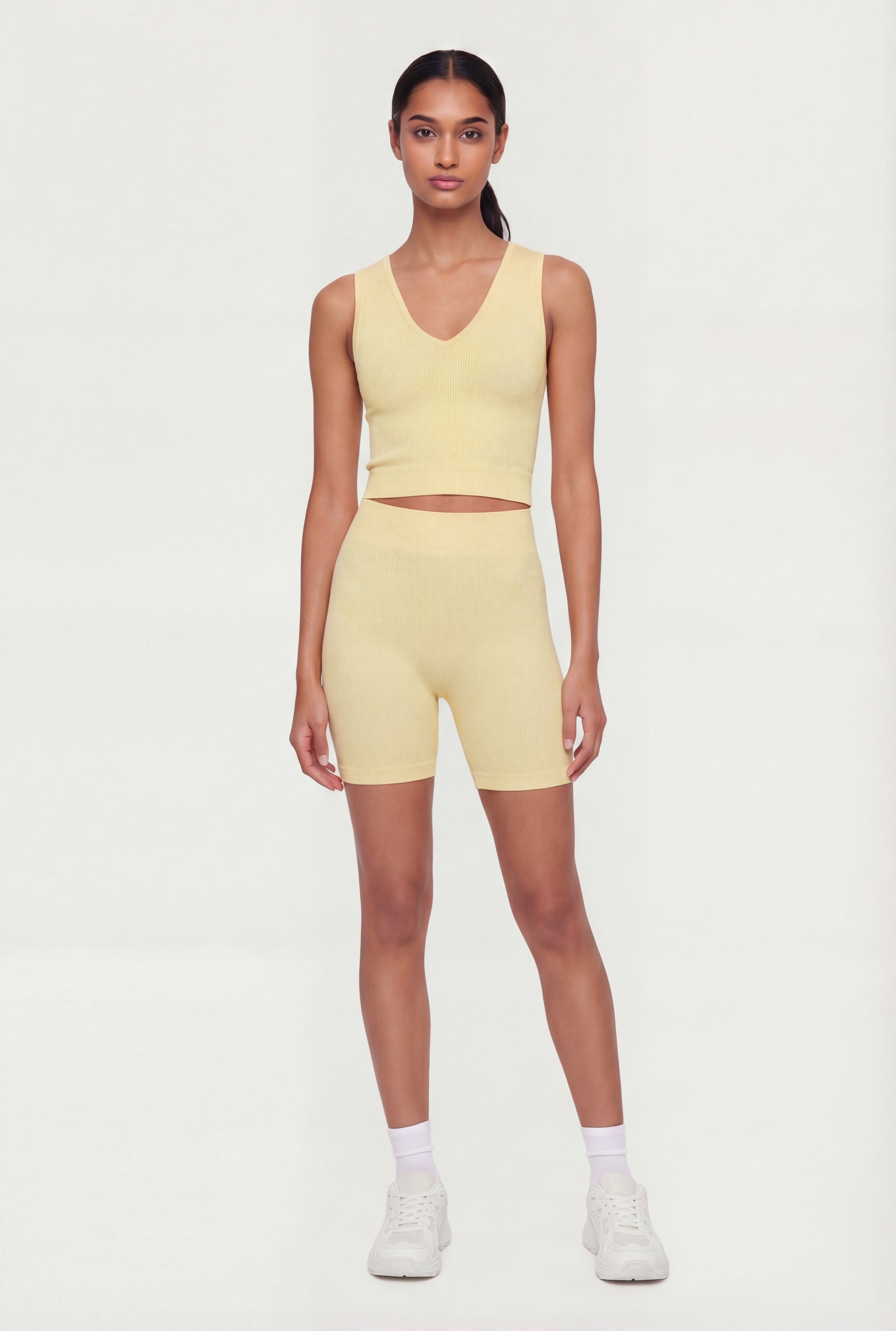 Women's Rib Knit Bike Shorts | Rainbow Shops