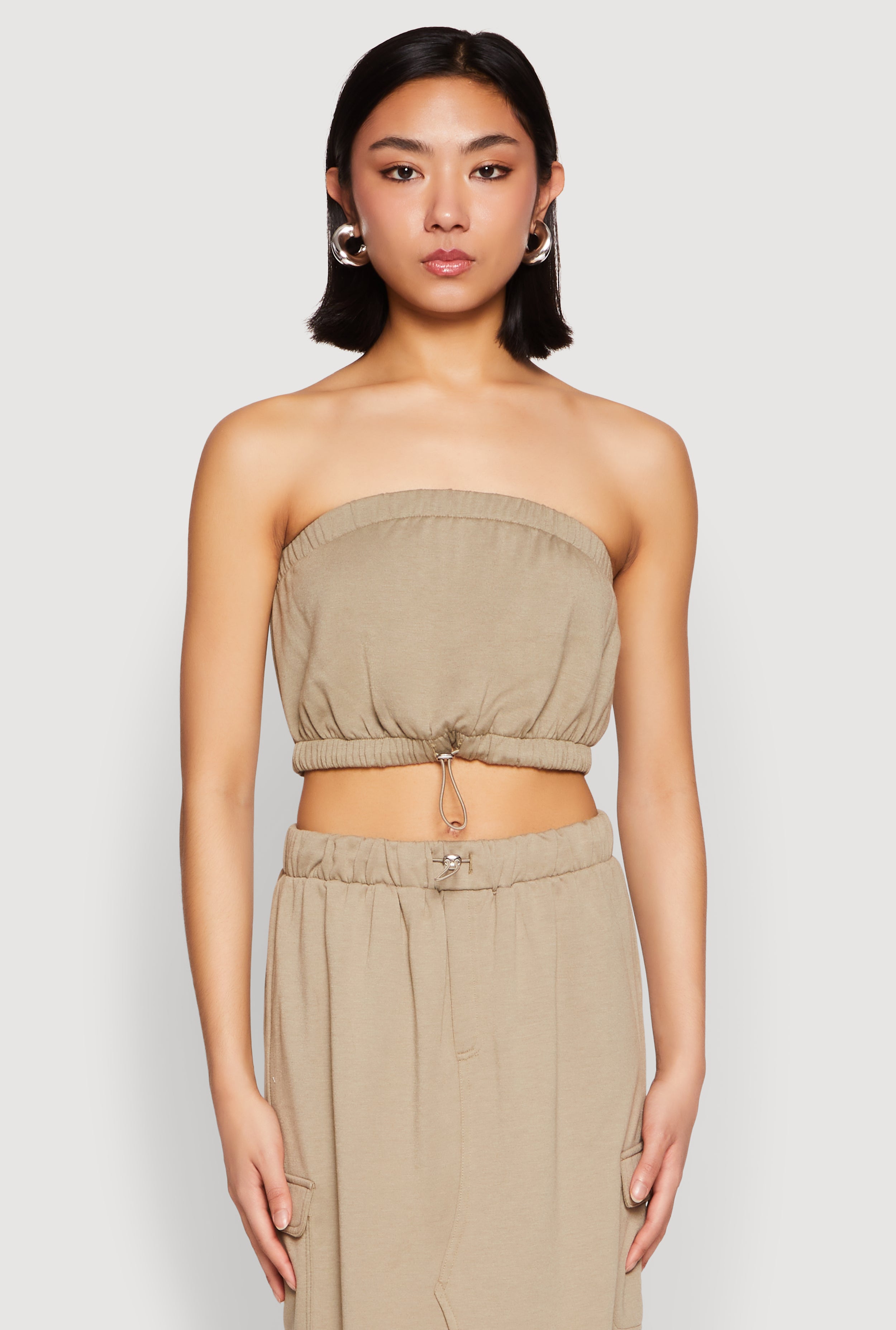 Almost Famous Toggle Drawstring Bandeau Top