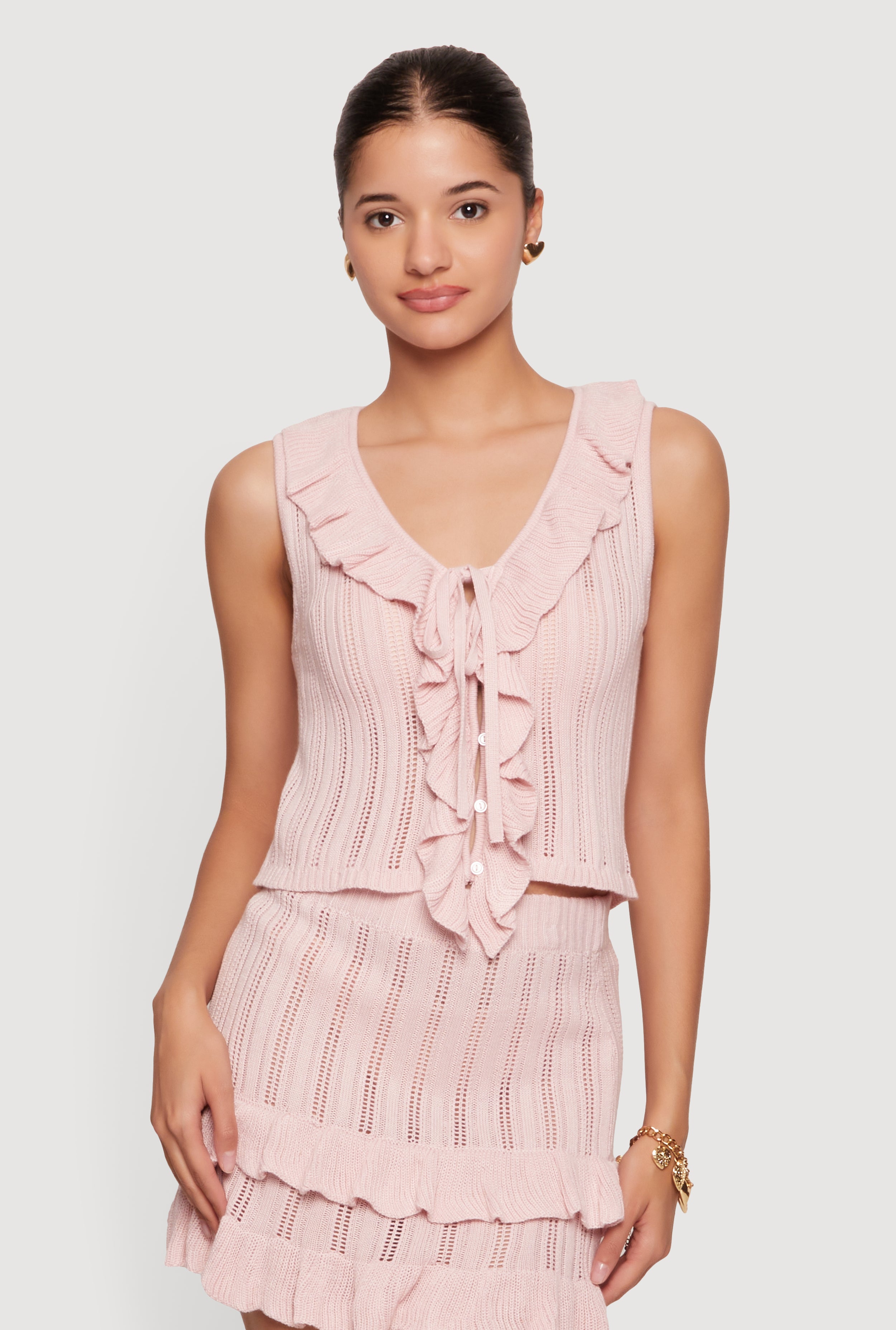 Ruffle Trim Tops | Rainbow Shops