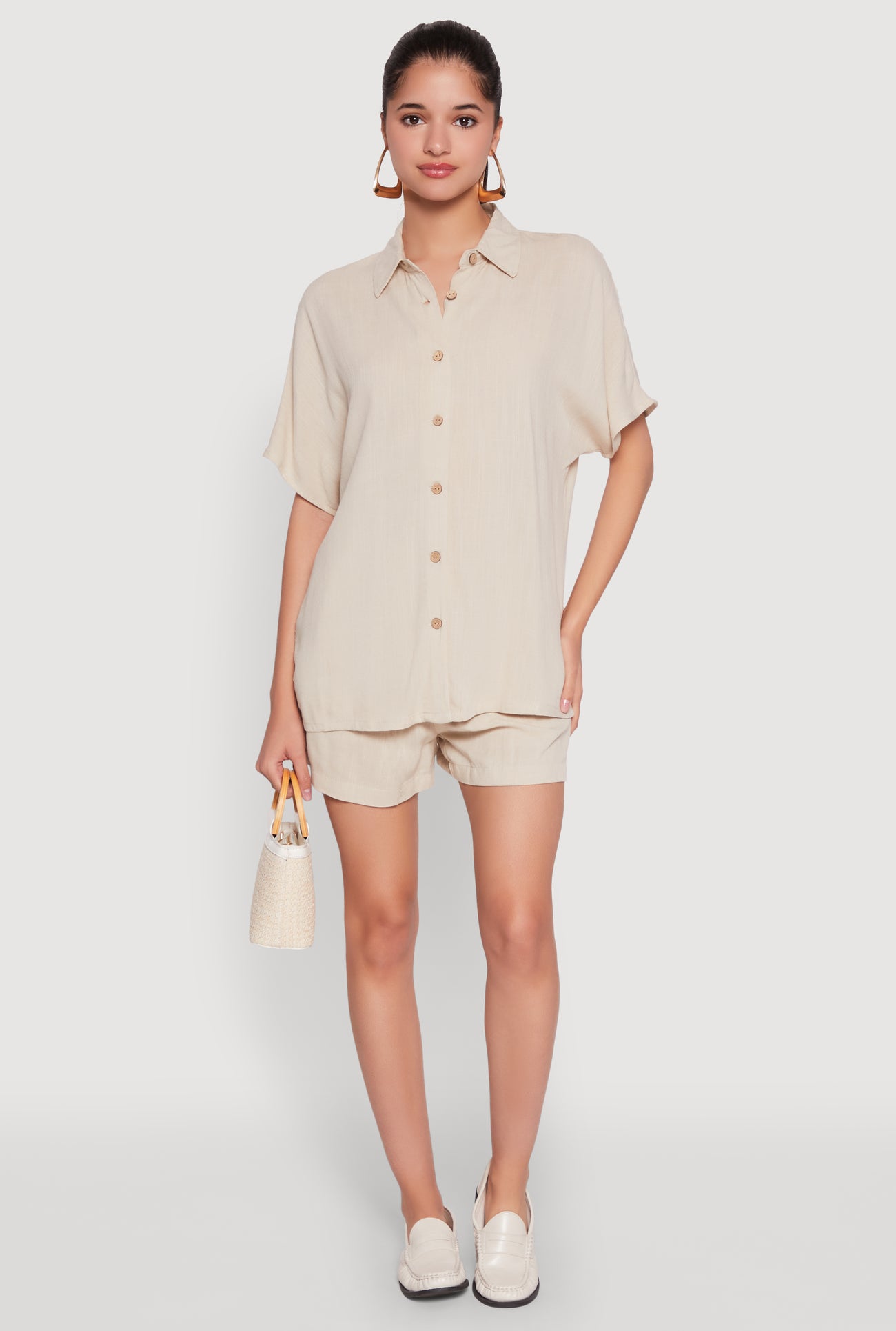 Short Sleeve Button Front Shirt