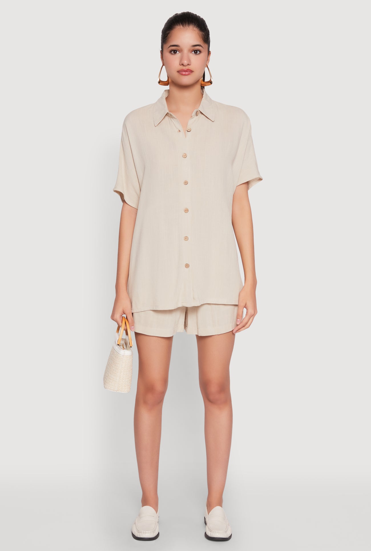 Short Sleeve Button Front Shirt
