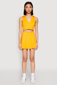 Tiered Back High Waist Skater Skort
