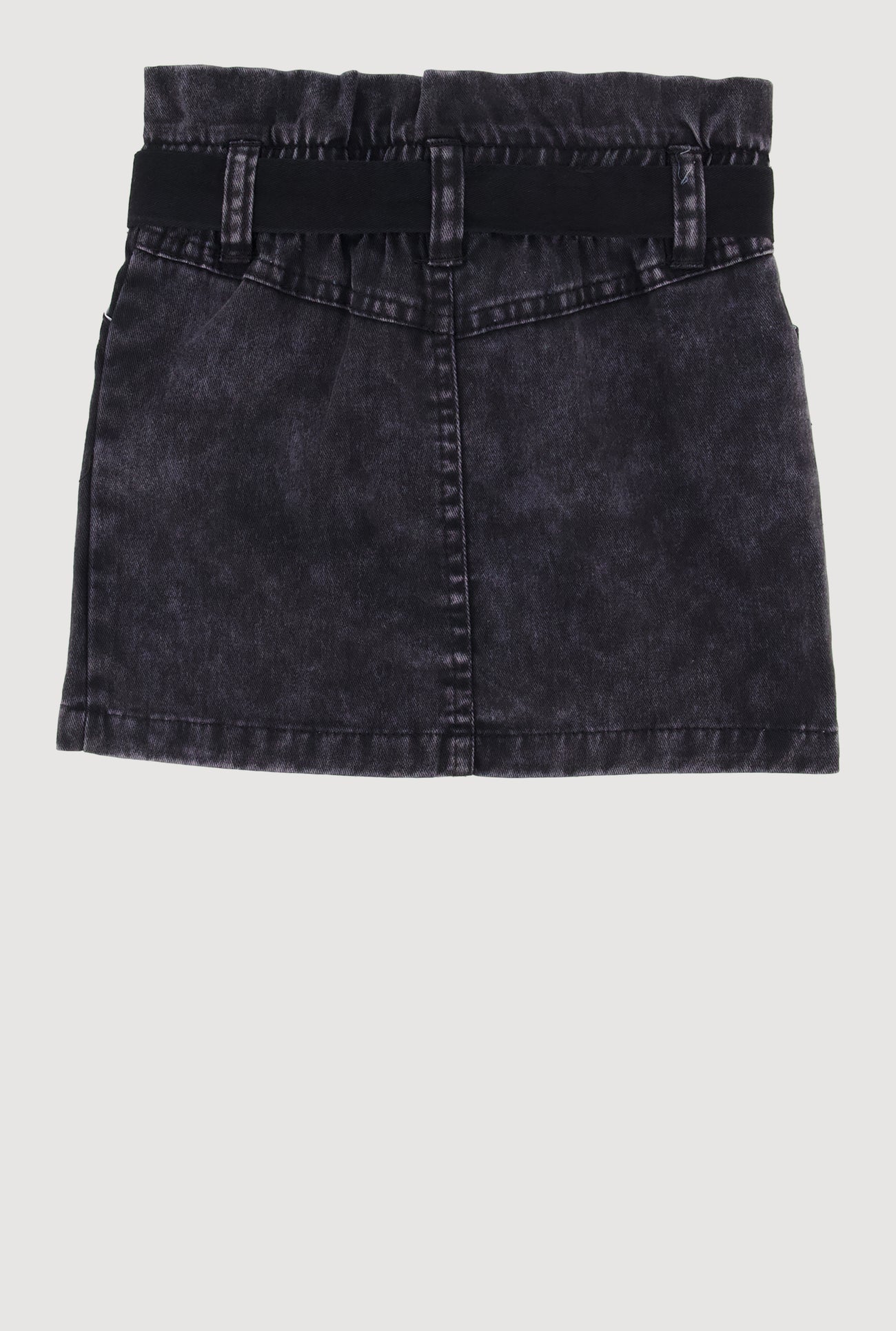 Toddler Girls Paper Bag Waist Denim Skirt with Tie Waist Belt