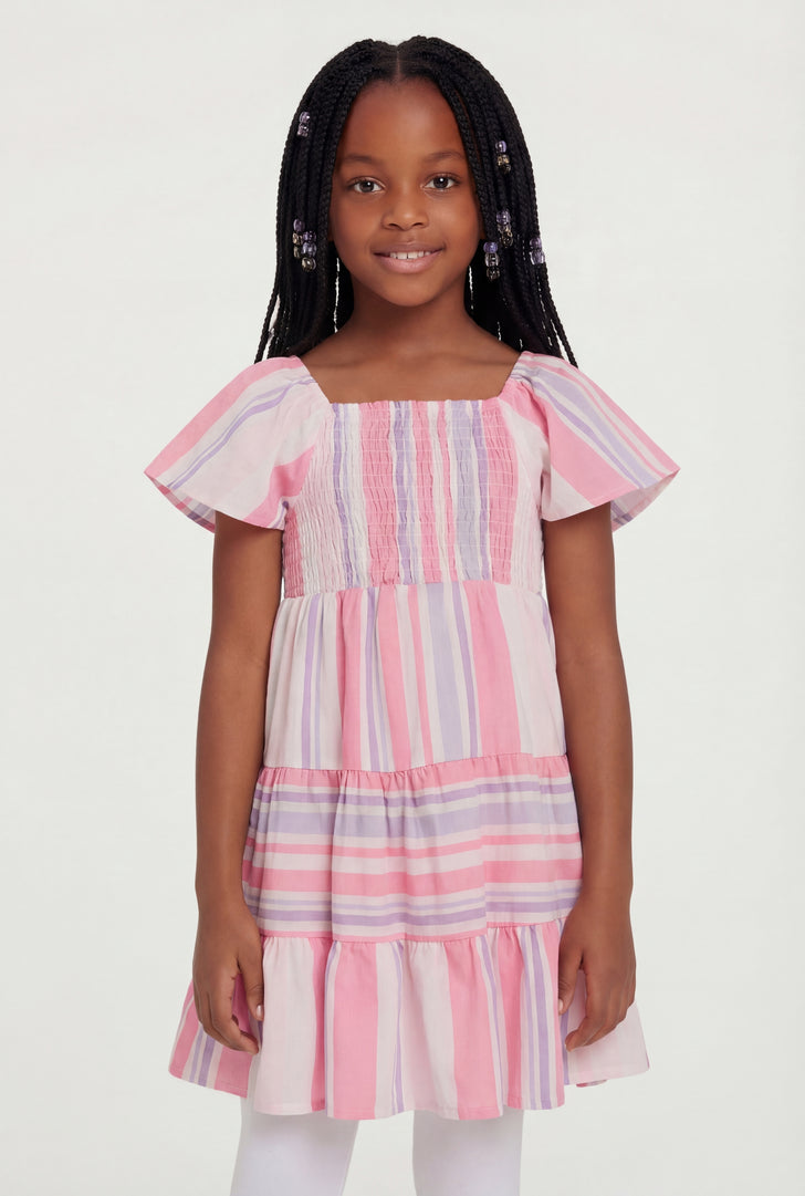 pink dress for girls Girls: Tell Your Story Striped Midi Shop the Mint The Right Accessories Youve decided that this pink dress for toddler girls is the right one for your little princess Tulle Dress Blush Kids Dress