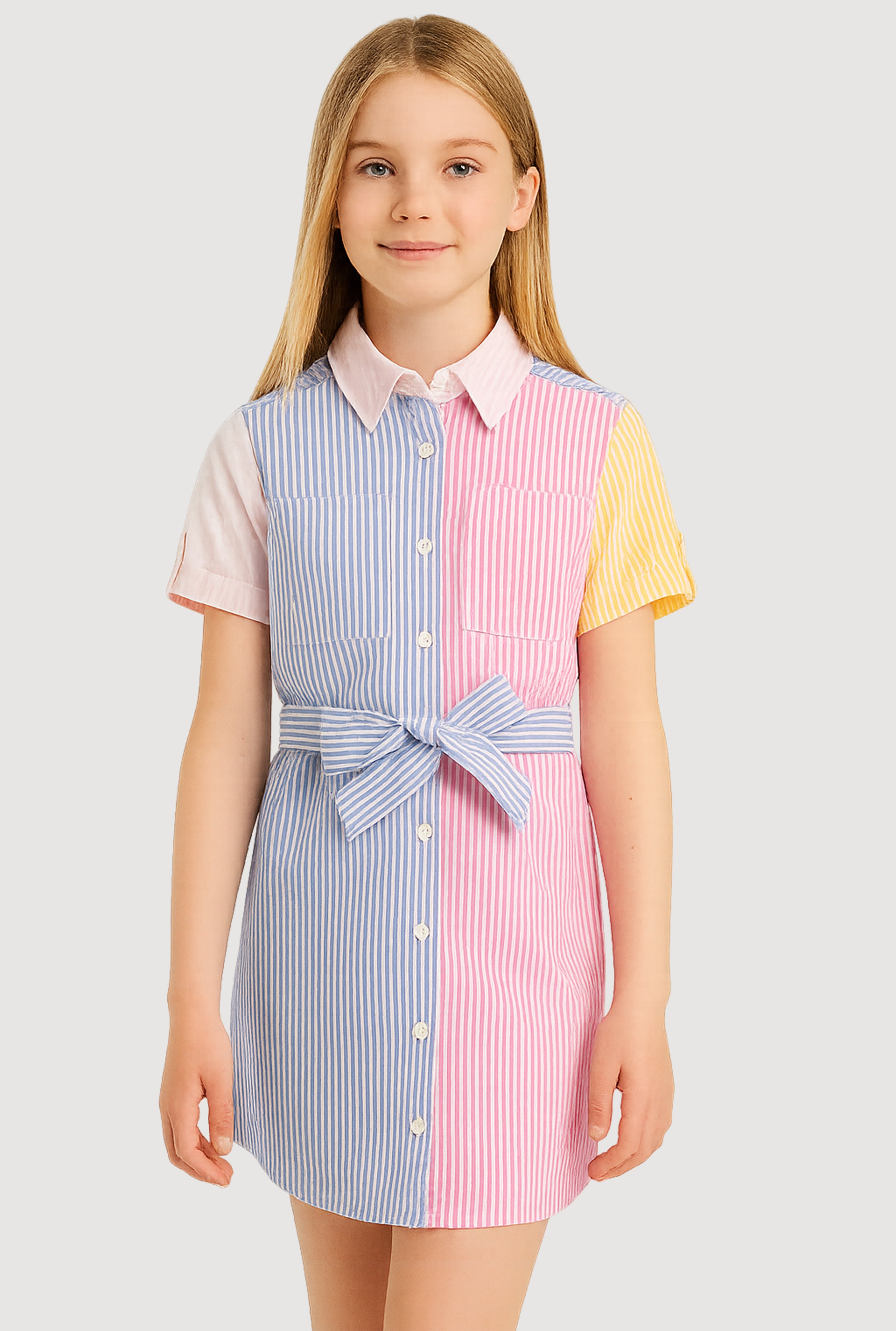 ミストレアス Belt Set Houndstooth shirt Dress Shirt dress with logoed band ALEXANDER WANG | Blondie Shop