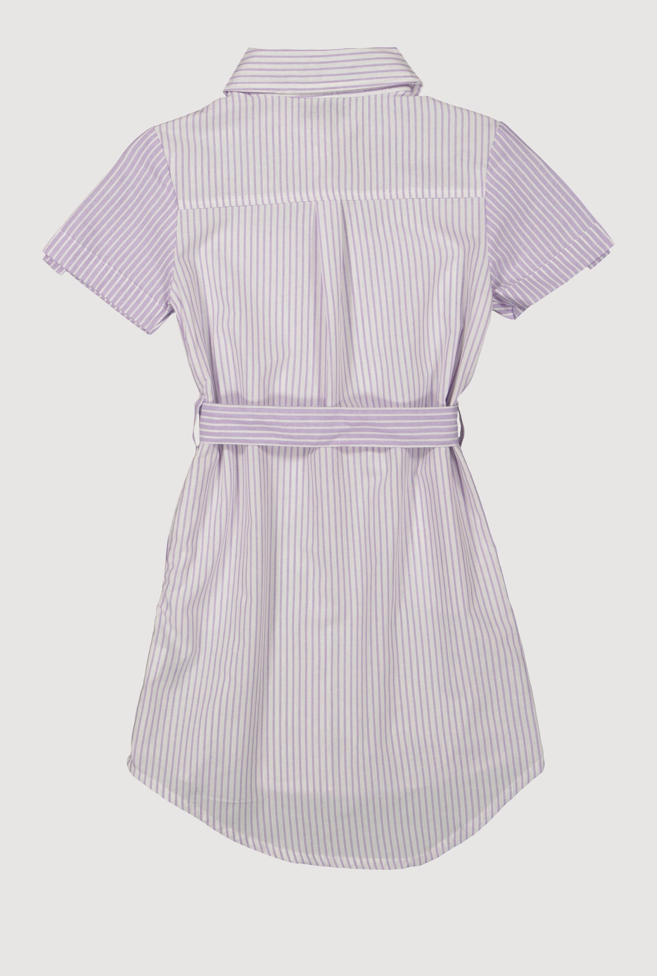 Girls Color Block Striped Shirt Dress