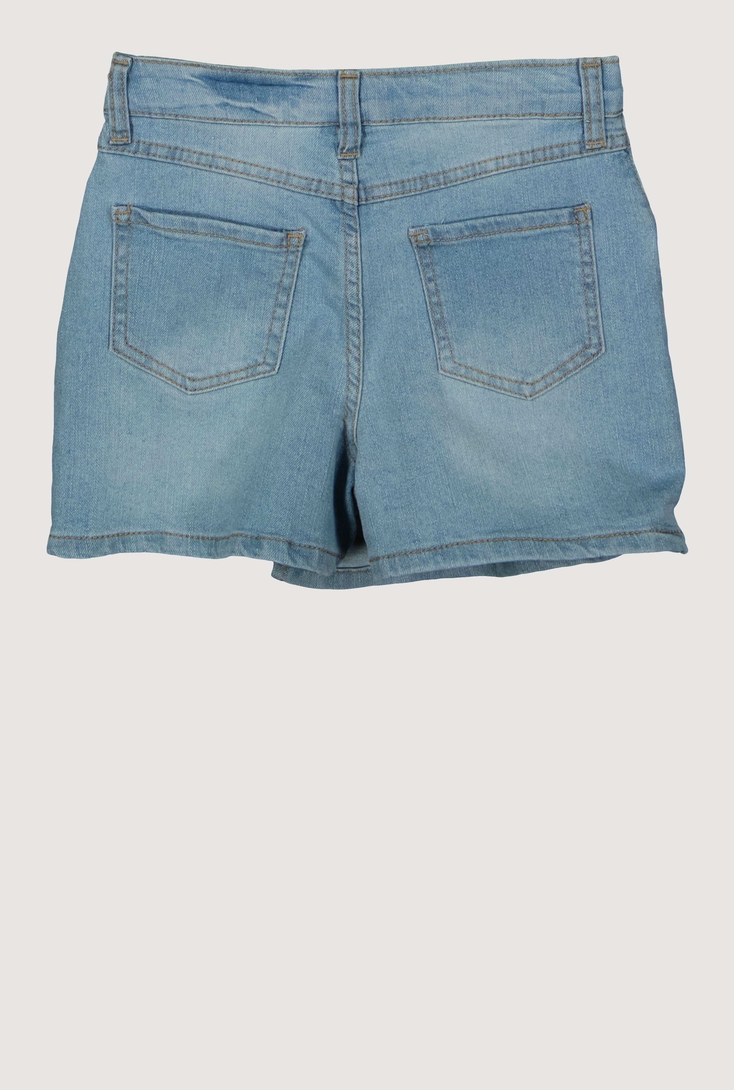 Girls Rhinestone Asymmetrical Denim Skort