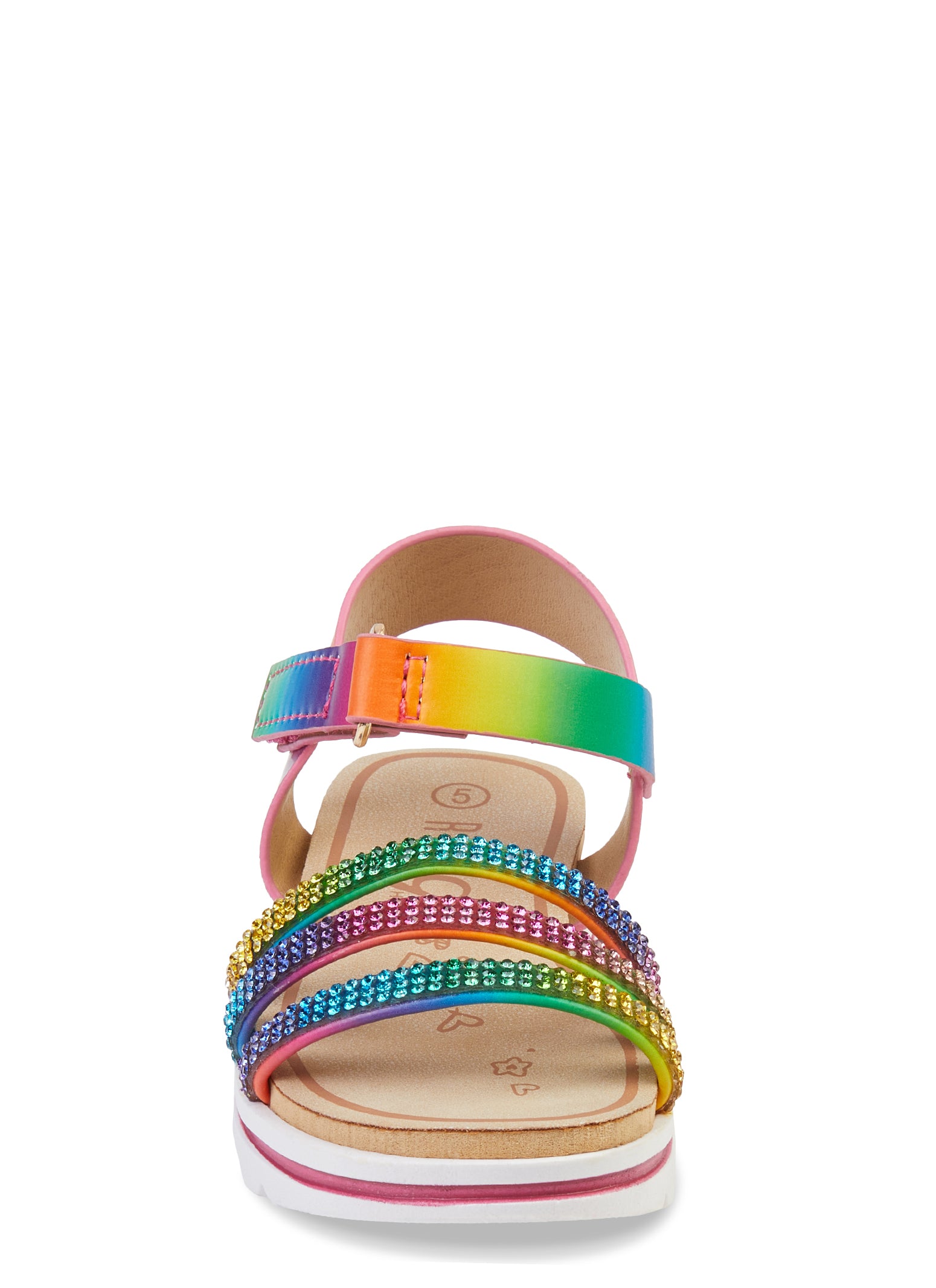 Toddler Girls Rainbow Rhinestone Velcro Sandals