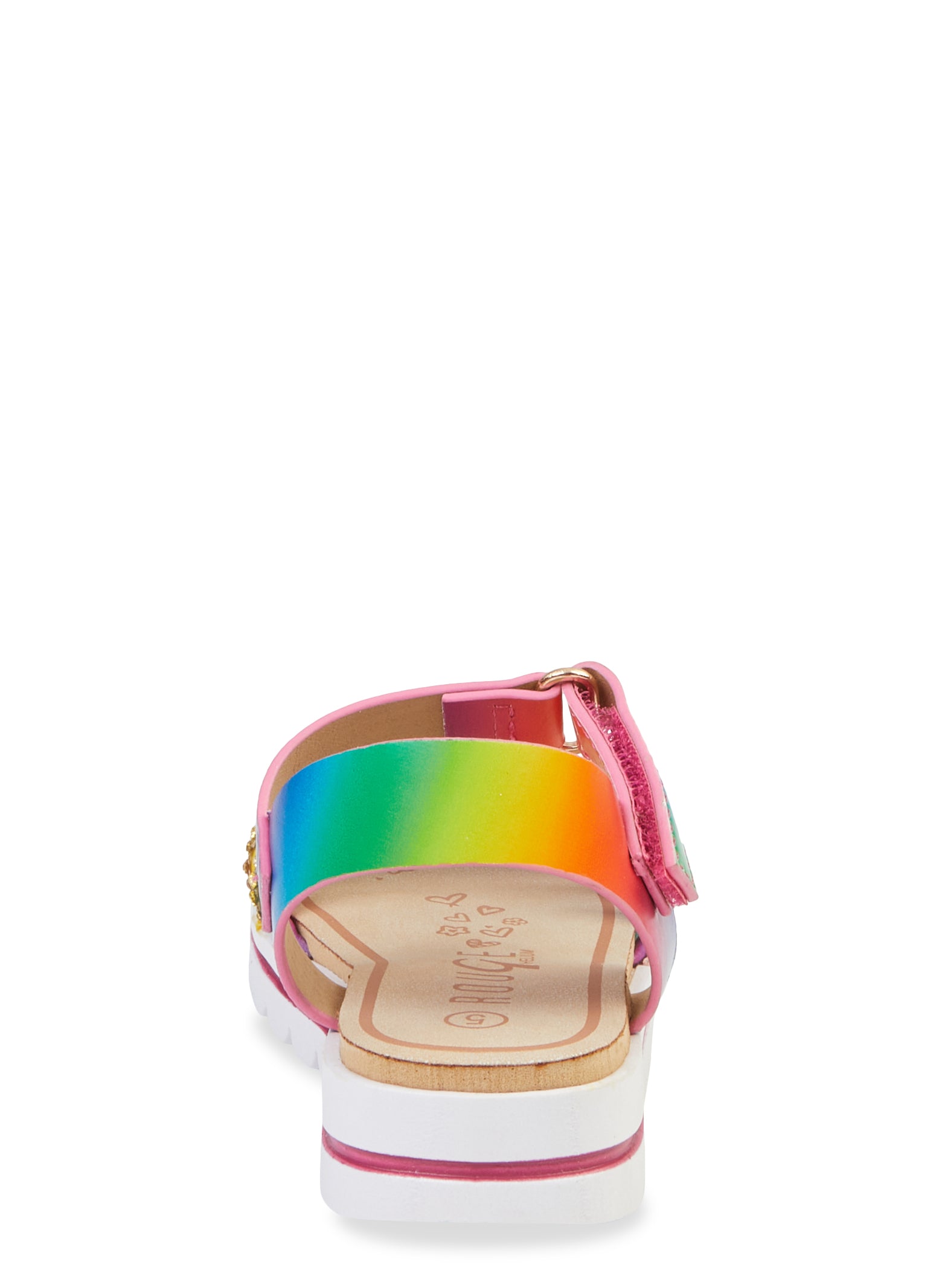 Toddler Girls Rainbow Rhinestone Velcro Sandals