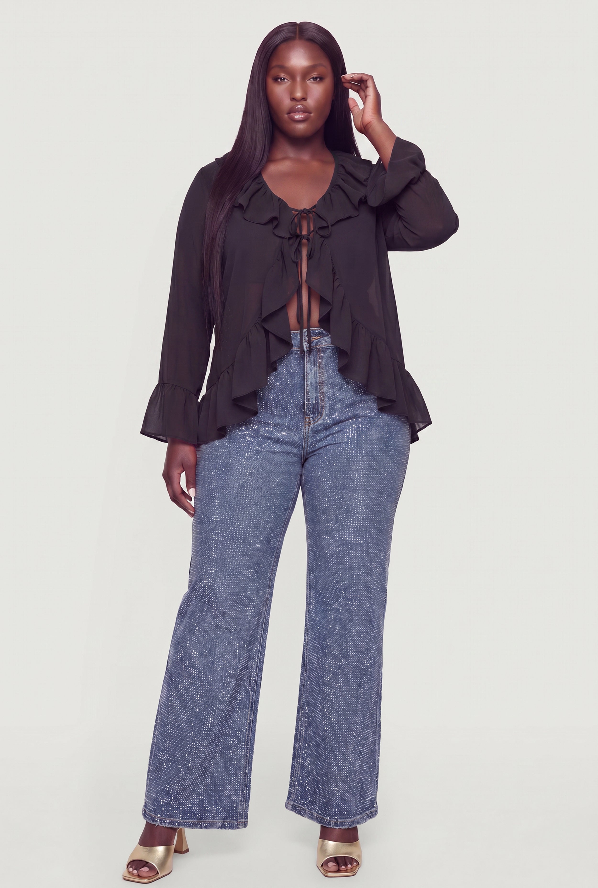 Ruffle Trim Tops | Rainbow Shops