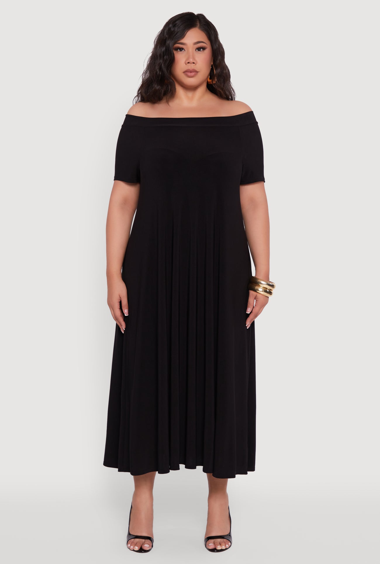 Plus Size Off The Shoulder Tent Maxi Dress