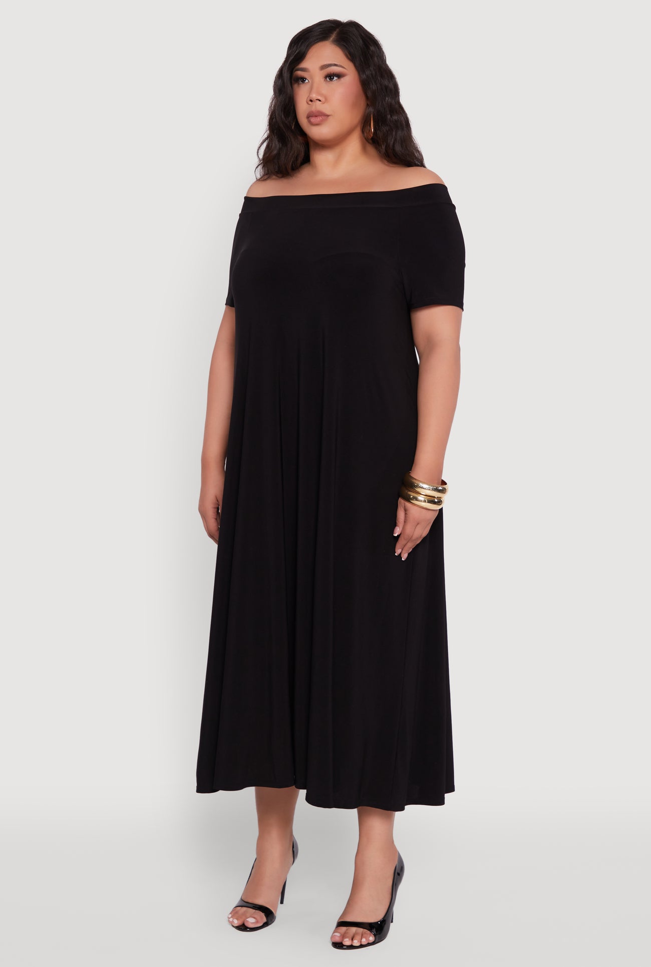 Plus Size Off The Shoulder Tent Maxi Dress