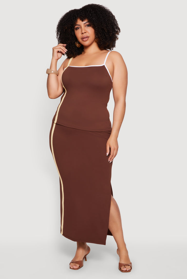 high waisted pencil skirt dress L'AGENCE Milann Vegan Leather Skirt In Black/Gold
