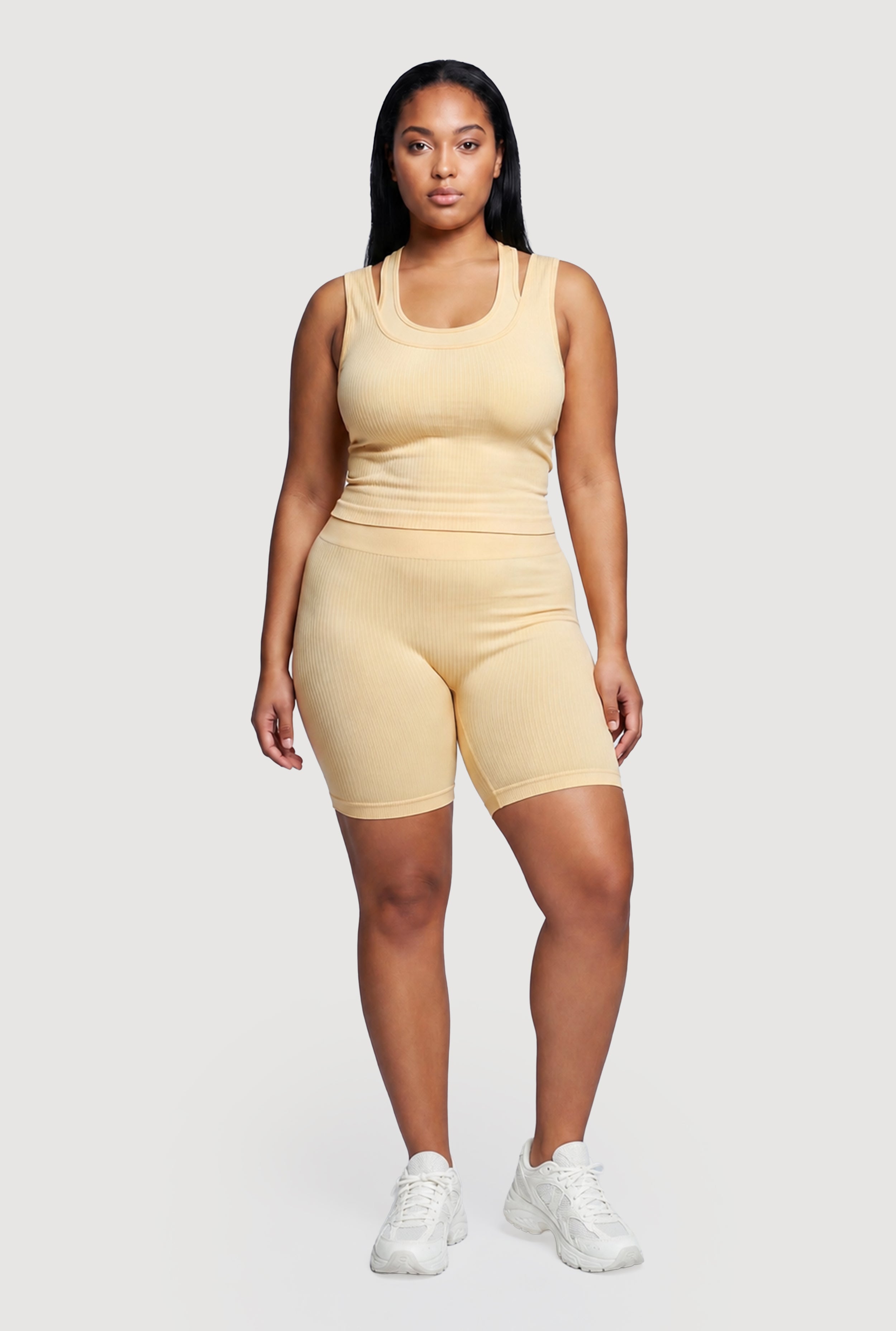 Women's Rib Knit Bike Shorts | Rainbow Shops