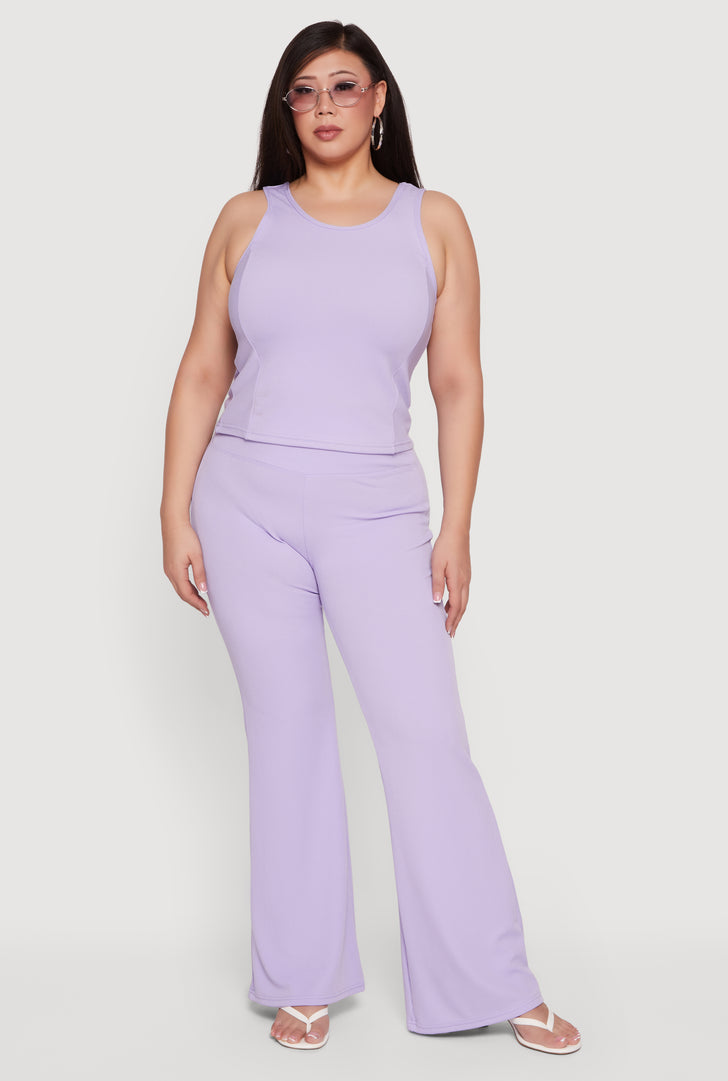 purple dress pants plus size Pantaln de Vestir Tiro Alto Victoria - Lavanda