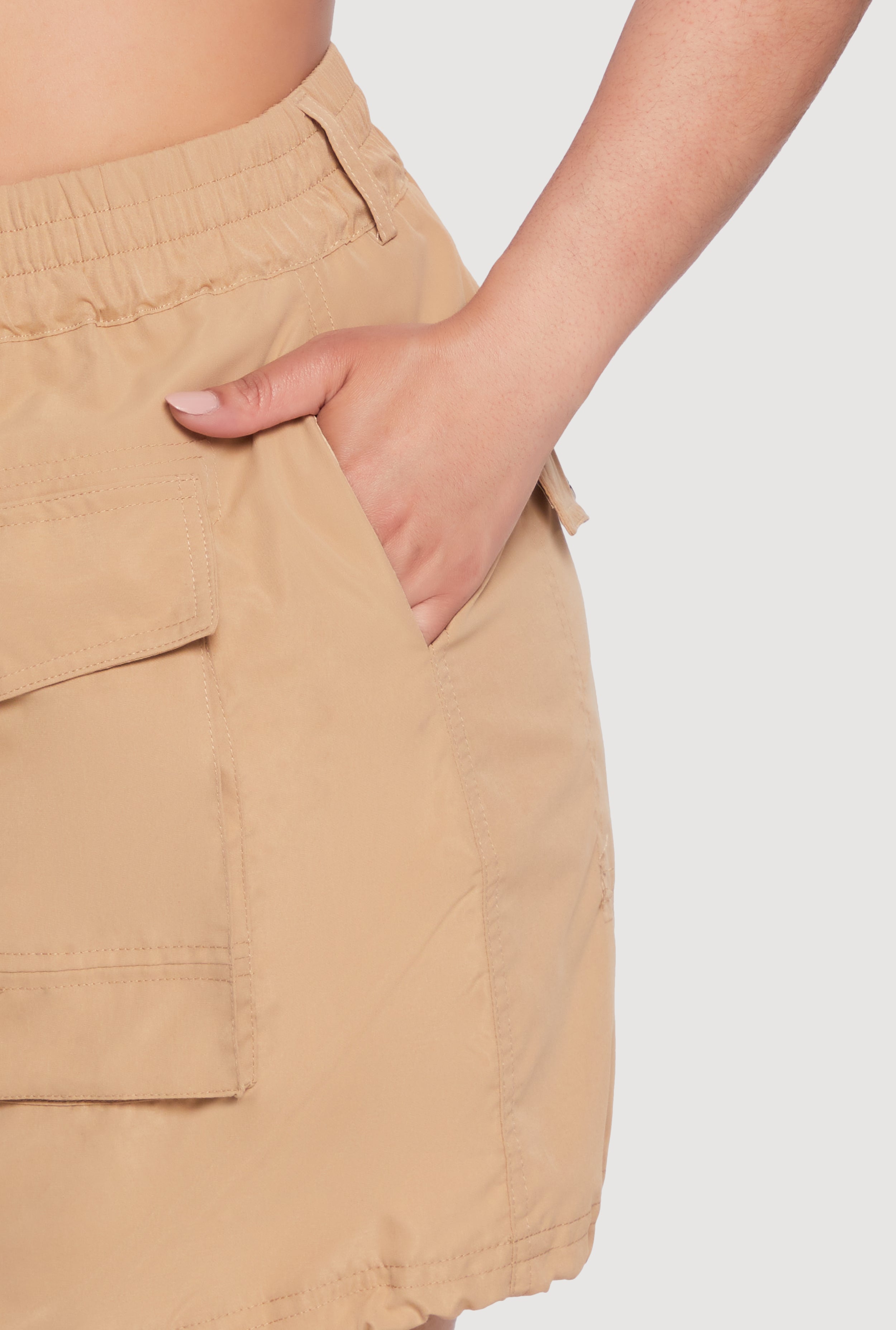 Plus Size Zip Front Cargo Pocket Skirt