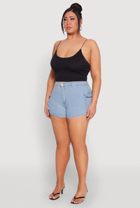 Plus Size Daisy Denim Cargo Shorts