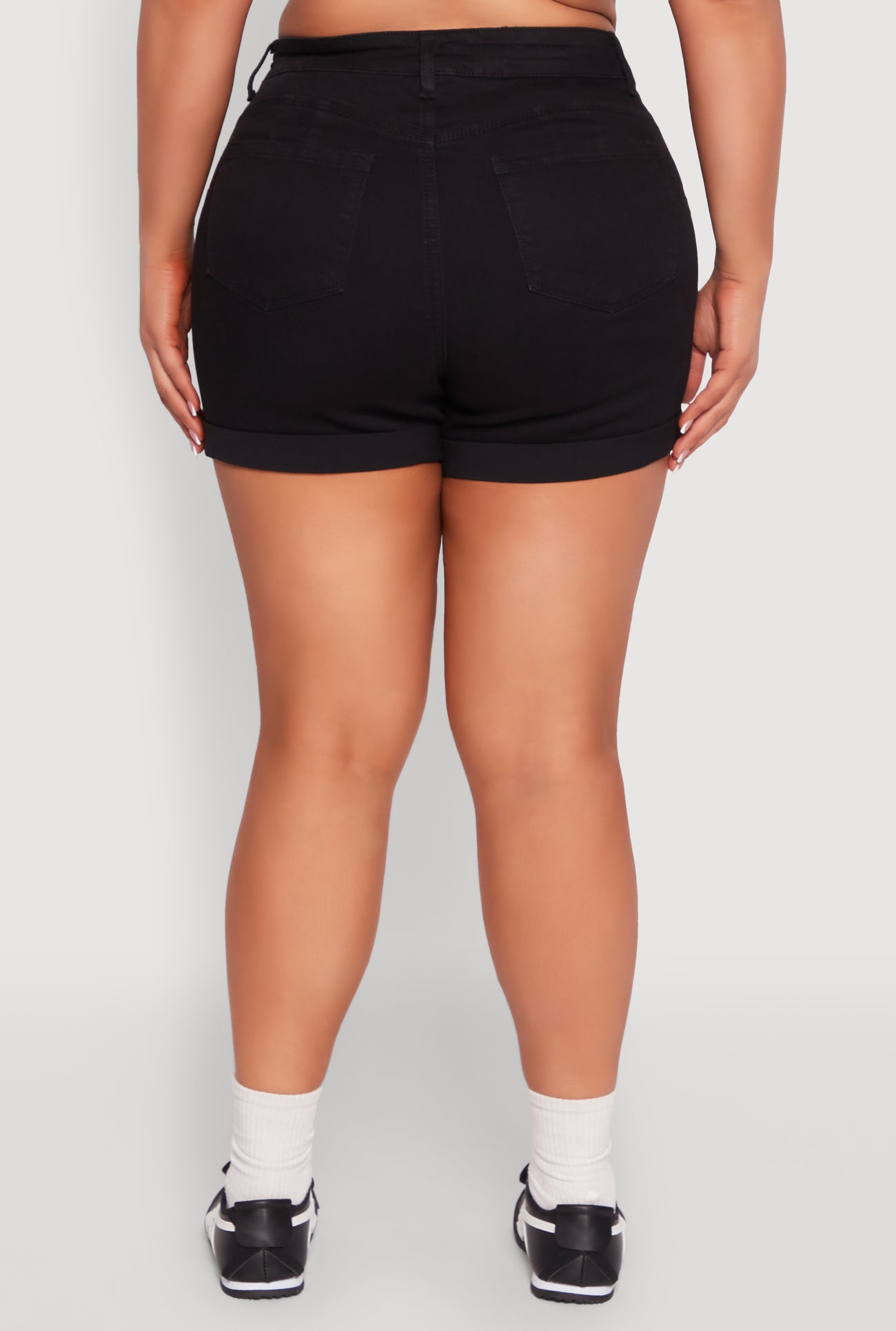 Plus Size WAX Fixed Cuff Denim Shorts