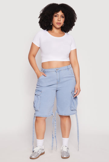 Plus Size Cargo Skater Shorts