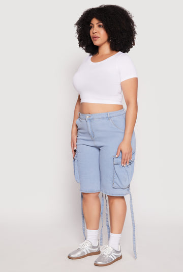 Plus Size Cargo Skater Shorts