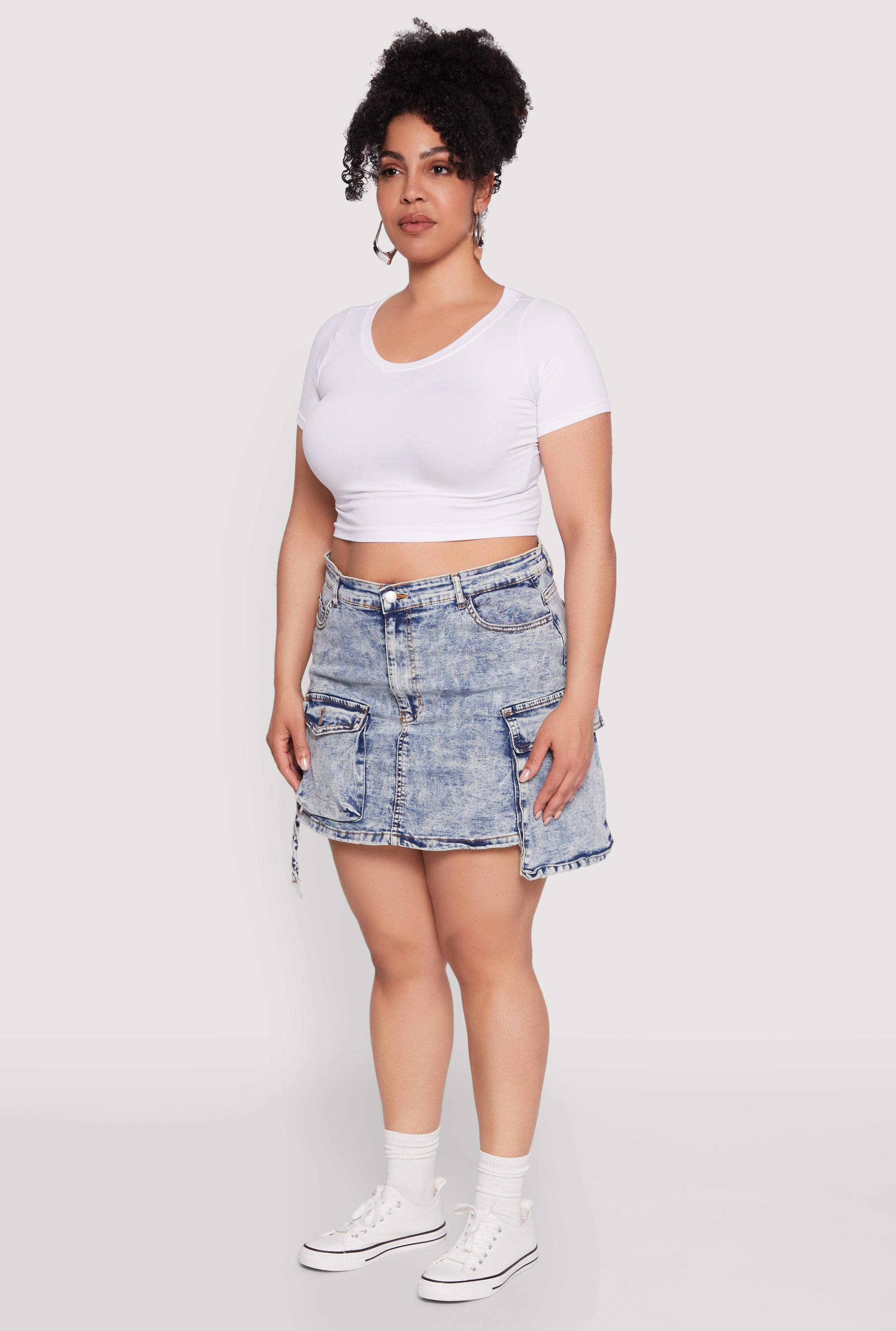 【BAON】Samav Cargo Washing Denim Midi Skirt Utility Midi Skirt – washlabshop