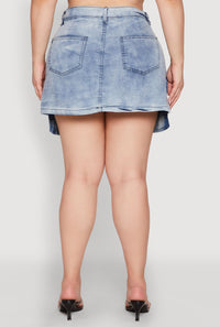 Plus Size Spoon Jeans Oversized Cargo Pocket Skirt