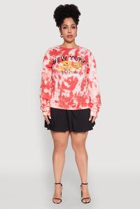 Plus Size Mineral Wash New York Bears Graphic Sweatshirt