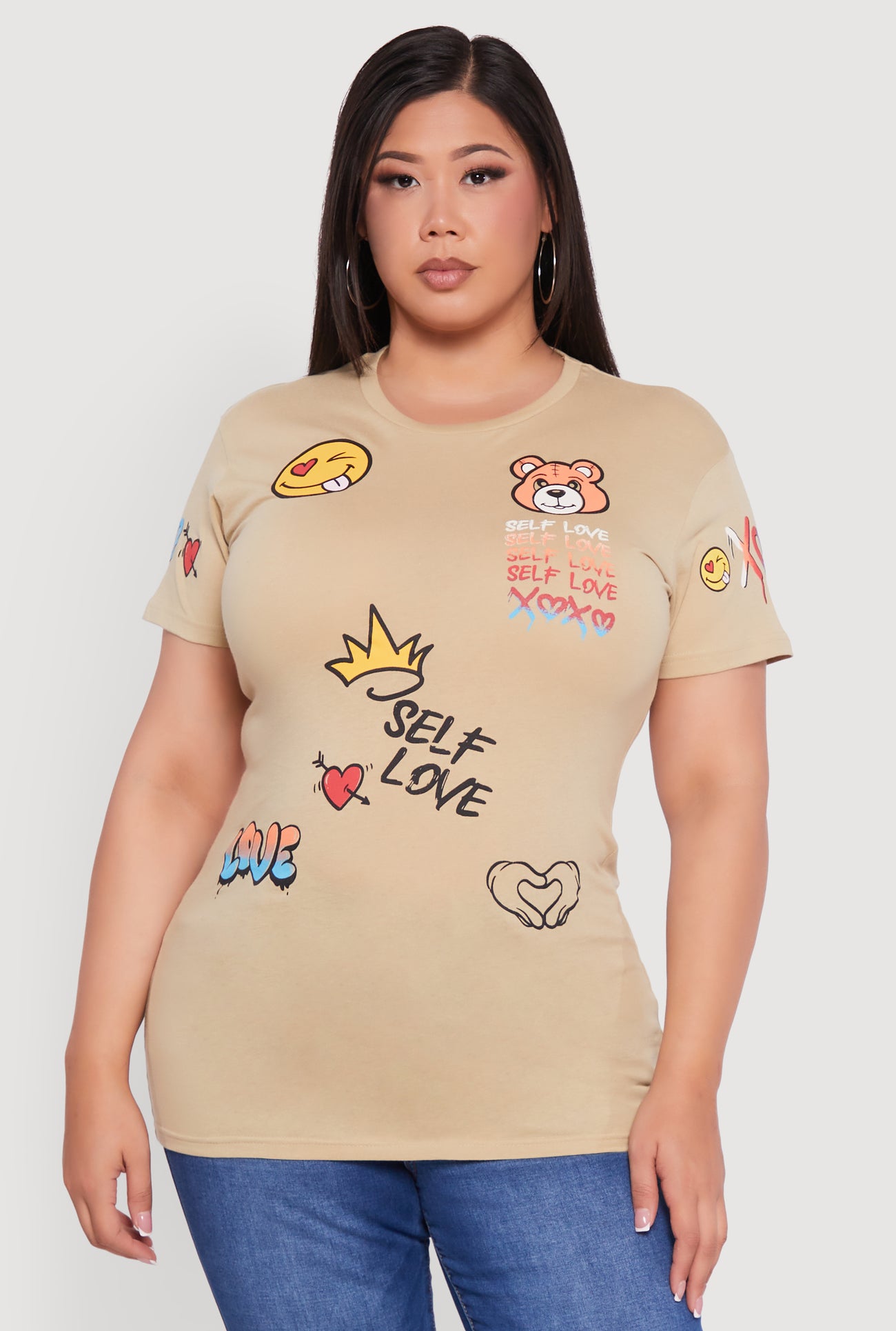 Plus Size Self Love Graphic Tee