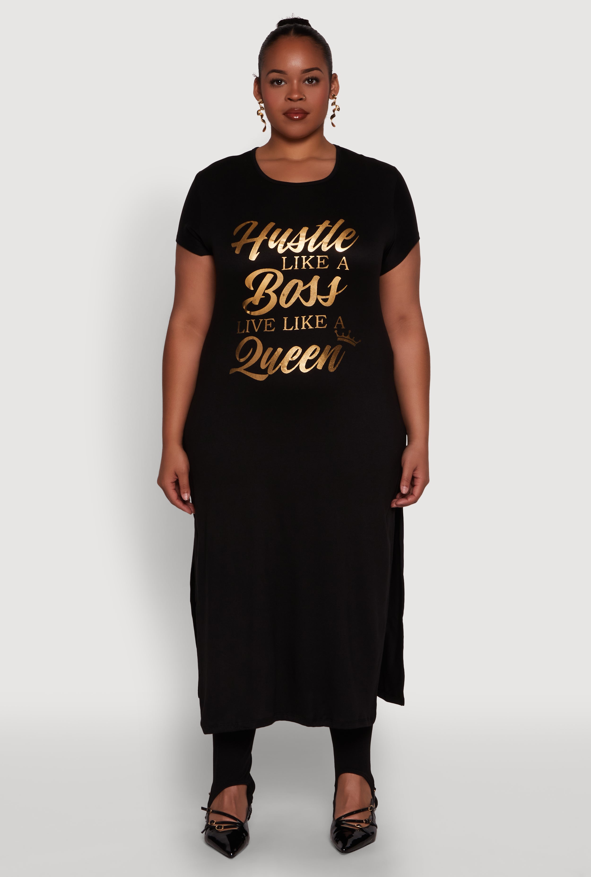 衛生日用品 Queen success twister 20% Plus Size Hustle Like A Boss Live Like A Queen Maxi Top