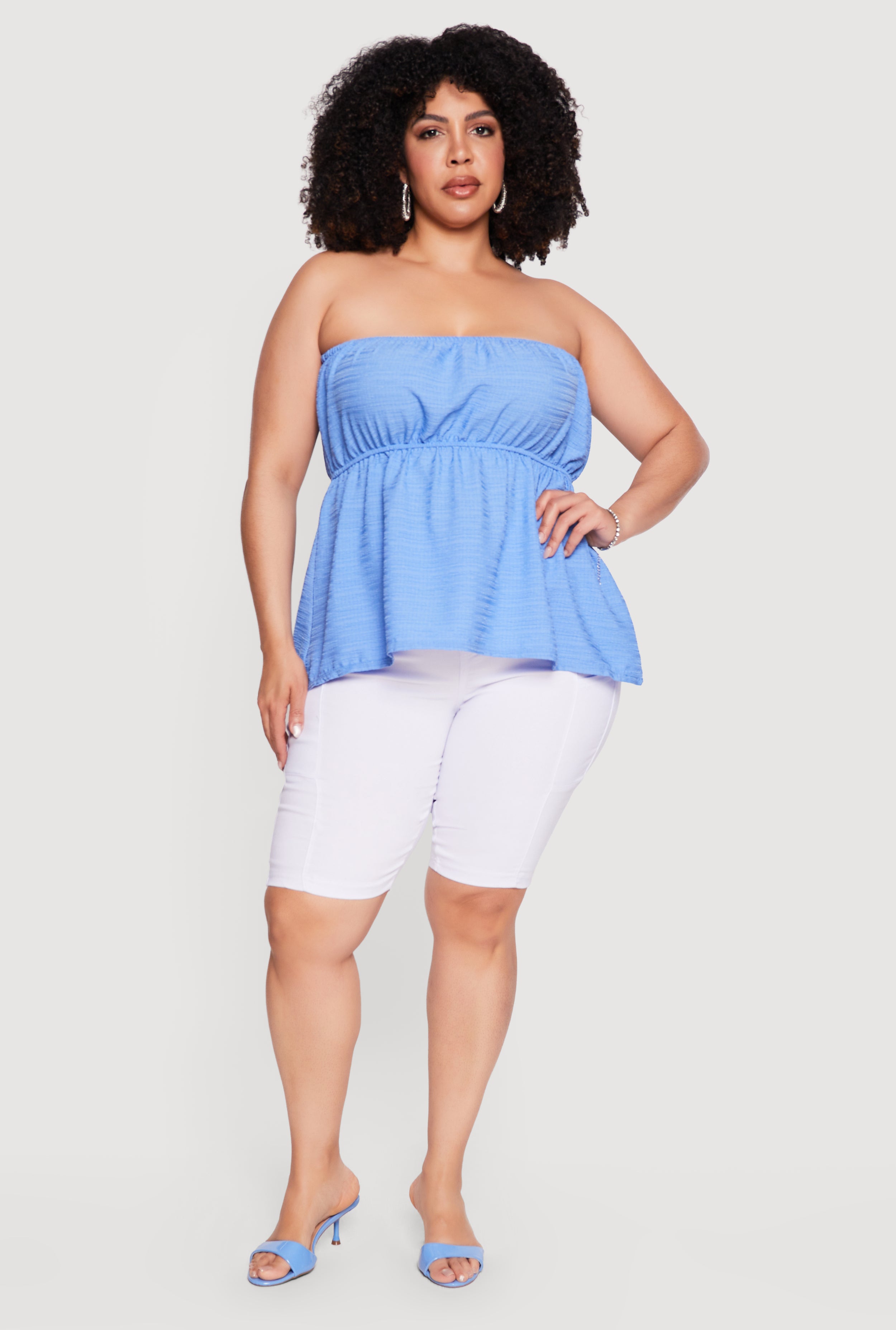 Plus Size Textured Knit Tube Top