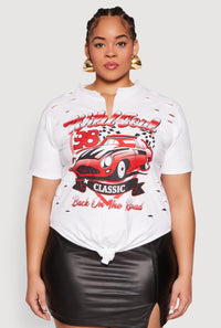 Plus Size Wild Soul Knot Front Graphic Tee