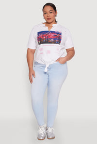 Plus Size Los Angeles Slashed Graphic Tee