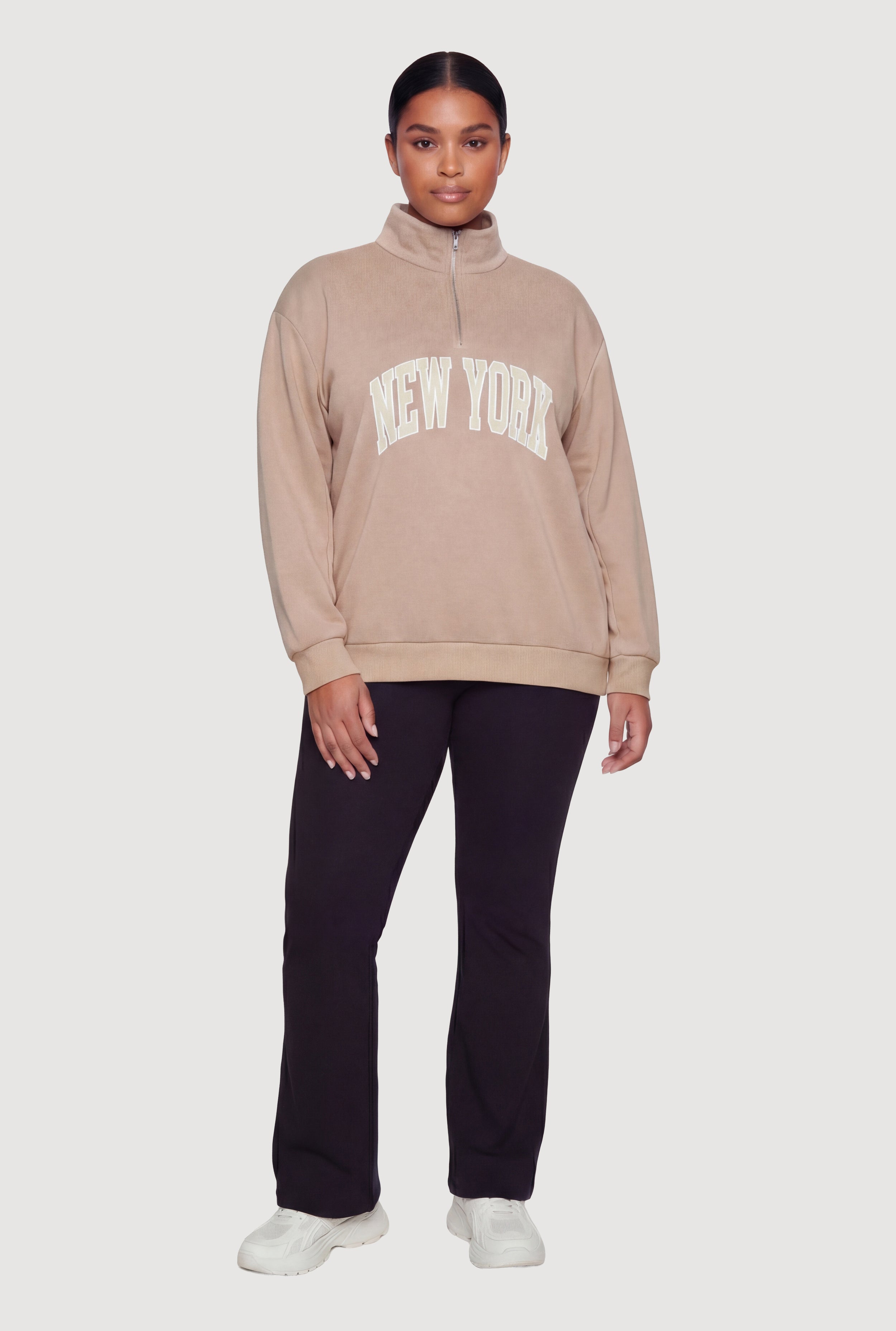 Plus Size New York Quarter Zip Sweatshirt