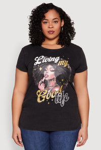 Plus Size Mineral Wash Good Life Graphic Tee