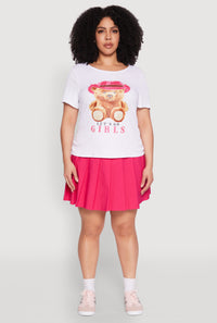 Plus Size Rib Knit Lets Go Girls Graphic Tee