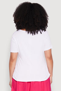 Plus Size Rib Knit Lets Go Girls Graphic Tee